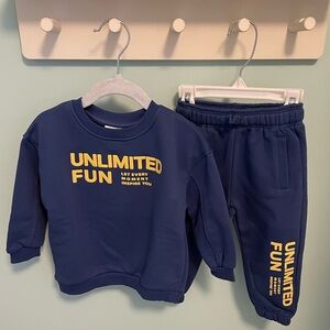 ZARA RAISED TEXT SWEATSUIT